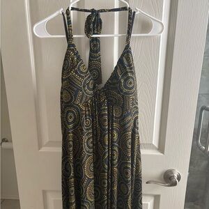 London Times Patterned Dress in Blue and Green